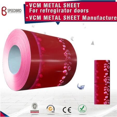 Color pcm vcm metal steel sheet for refrigerator doors
